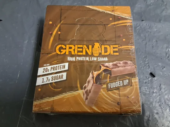 SEALED 12 BAR PACK OF GRENADE PROTEIN BARS - FUDGED UP