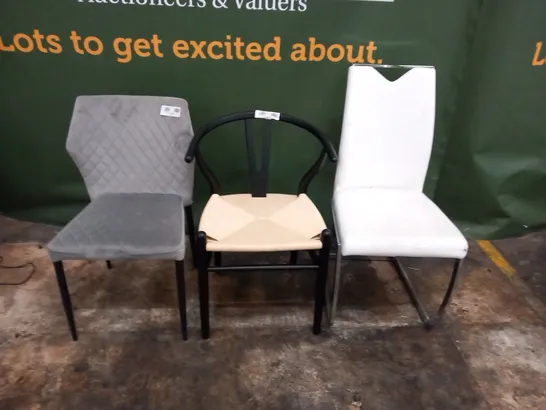 THREE ASSORTED DINING CHAIRS