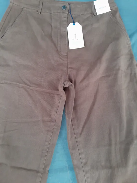 SEASALT CORNWALL CLIF PICNIC TROUSERS IN BROWN SIZE 12