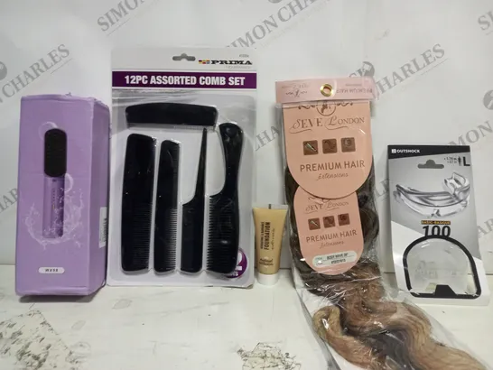 BOX OF APPROX 8 ASSORTED HEALTH AND BEAUTY ITEMS TO INCLUDE - 12 PIECE COMB SET - OUTSHOCK BASIC 100 - SEVE LONDON PREMIUM HAIR ETC