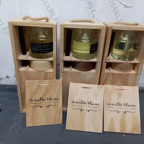 3 VANILLA BLANC LONDON FRESH LINEN & BOIS PRECIEUX DIFFUSER SETS   