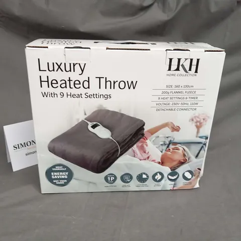 BOXED HOME COLLECTION LUXURY HEATED THROW WITH 9 HEAT SETTINGS 