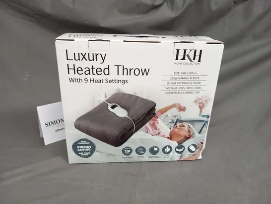 BOXED HOME COLLECTION LUXURY HEATED THROW WITH 9 HEAT SETTINGS 