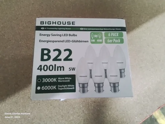 BOXED PACK OF 6 B22 400LM/5W ENERGY SAVING LIGHT BULBS 