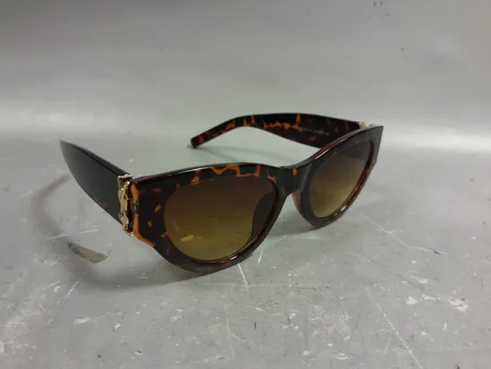 SAINT LAURENT TORTOISE SHELL CAT EYE FRAMED SUNGLASSES 