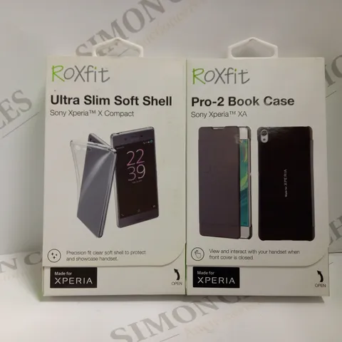 BOX OF APPROX 40 ROXFIT ULTRA SLIM SOFT SHELLS AND PRO-2 BOOK CASE FOR SONY XPERIA 