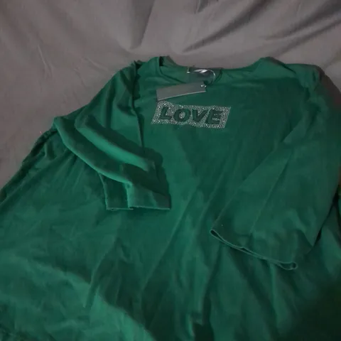 RUTH LANGSFORD LOVE TOP IN EMERALD SIZE 2XL