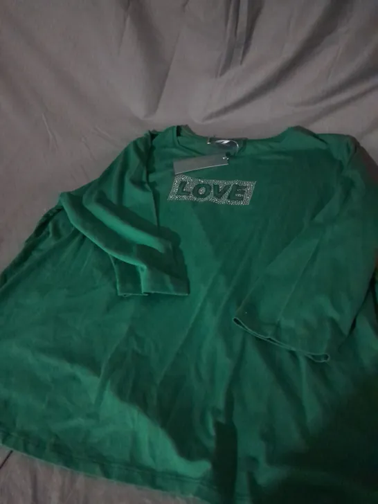 RUTH LANGSFORD LOVE TOP IN EMERALD SIZE 2XL