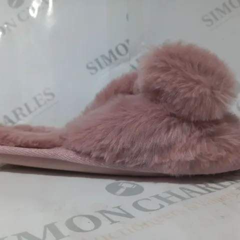 BOXED PAIR OF KURT GEIGER MISS KG SLIPPERS IN PINK SIZE L