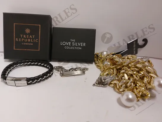 8 ITEMS OF ASSORTED JEWELLERY TO INCLUDE; RIVER ISLAND, TREAT REPUBLIC AND THE LOVE SILVER CLUB