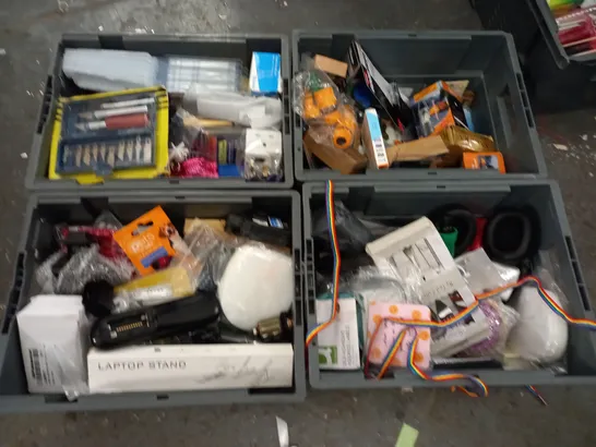 4 CRATES OF ASSORTED HOUSEHOLD ITEMS / COLLECTION ONLY