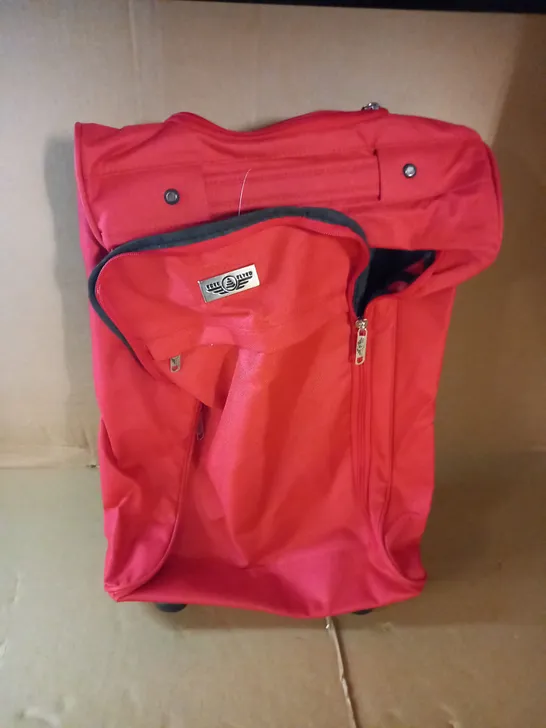 RED FABRIC LUGGAGE CASE