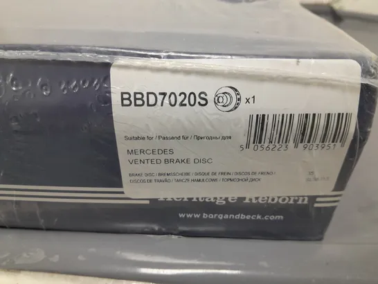 BOXED AND SEALED BORG & BECK MERCEDES VENTED BRAKE DISC BBD7020S