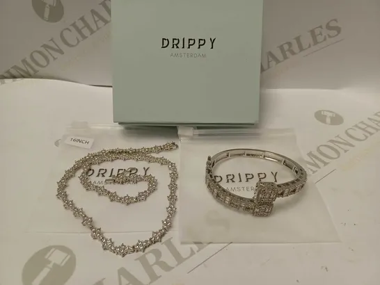 DRIPPY AMSTERDAM 2 PIECE JEWELLERY SET TO INCLUDE 1 BRACELET, 1 NECKLACE 