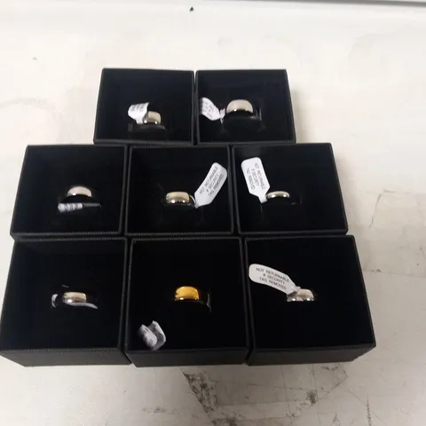 APPROXIMATELY 8 ASSORTED PERSONALISED 9CT RINGS