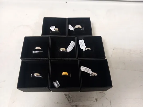 APPROXIMATELY 8 ASSORTED PERSONALISED 9CT RINGS