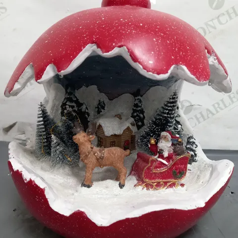 BOXED SANTAS EXPRESS PRE-LIT SPHERE WITH CHRISTMAS CHARACTER SCENE