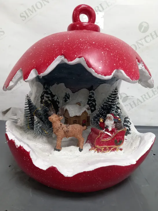 BOXED SANTAS EXPRESS PRE-LIT SPHERE WITH CHRISTMAS CHARACTER SCENE