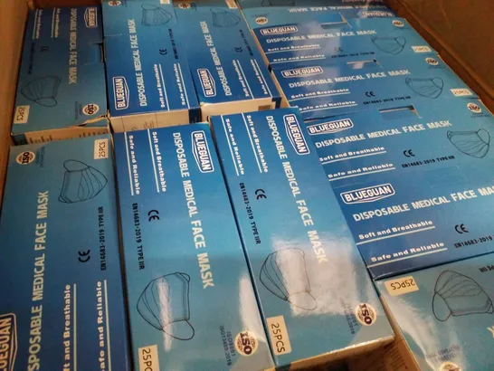 BOX CONTAINING 20 PACKS OF 25PCS DISPOSABLE MEDICAL FACE MASKS