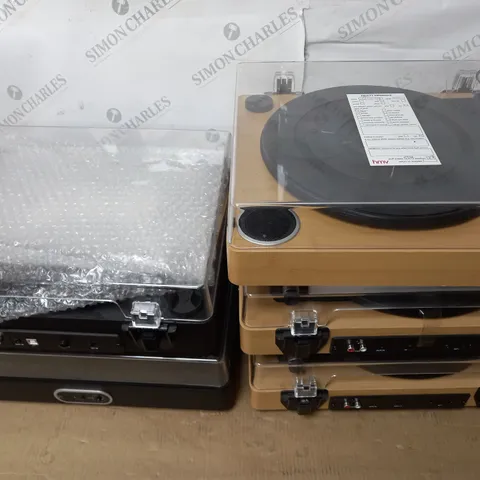 LOT OF 5 ASSORTED UNBOXED JAM ALL IN ONE TURNTABLES