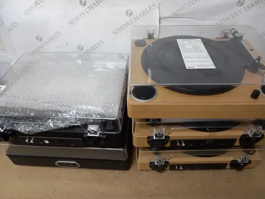 LOT OF 5 ASSORTED UNBOXED JAM ALL IN ONE TURNTABLES