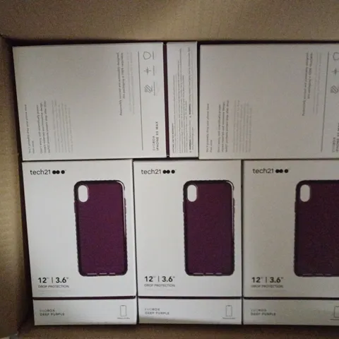 LOT OF APPROXIMATELY 87 BRAND NEW BOXED TECH 21 EVOROX CASE WITH 12FT DROP PROTECTION FOR IPHONE XS MAX T21-6851 DEEP PURPLE