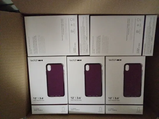 LOT OF APPROXIMATELY 87 BRAND NEW BOXED TECH 21 EVOROX CASE WITH 12FT DROP PROTECTION FOR IPHONE XS MAX T21-6851 DEEP PURPLE