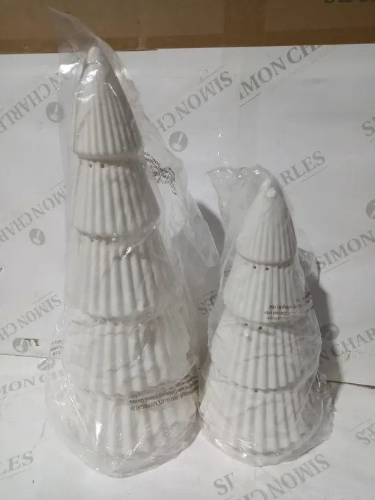 K BY KELLY HOPPEN SET OF 2 LARGE CERAMIC LIGHT UP ORNAMENTS