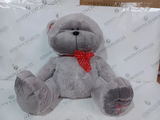 UNBRANDED SOFT "I LOVE YOU" TEDDY BEAR PLUSH IN GREY