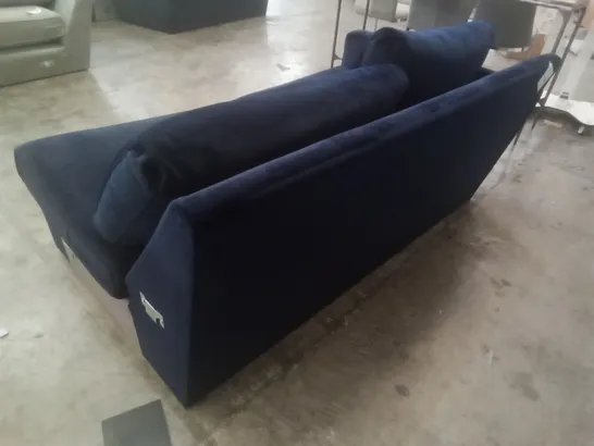 QUALITY DESIGNER BAILEY LHF SOFA BED SECTION - DARK BLUE FABRIC 