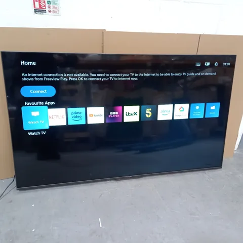 BOXED PHILIPS 65PUS8108 65"TV WITH STAND, REMOTE AND MAINS LEAD 