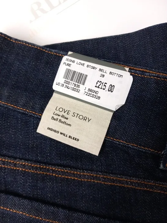 J BRAND JEANS LOVE STORY BELL BOTTOM PURE SIZE 29