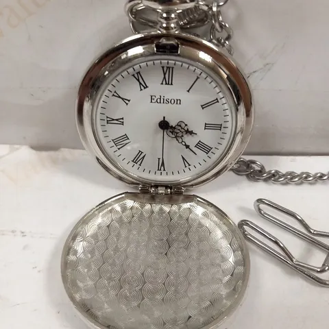 MENS EDISON POCKET WATCH WITH CHAIN 