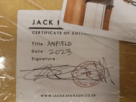 JACK KAVANAGH SIGNED, FRAMED, AND DATED ANFIELD ART PRINT