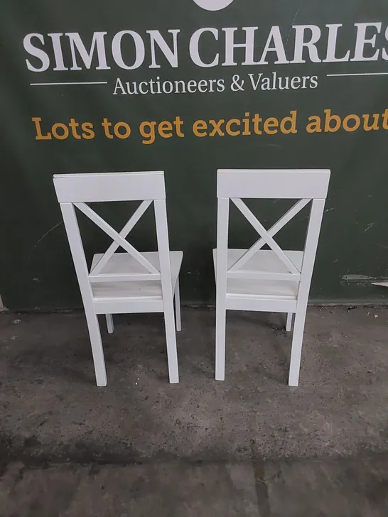 SET OF 2 KENDAL WHITE DINING CHAIRS