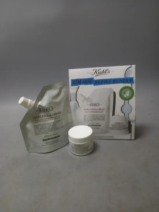 KIEHL'S ULTRA FACIAL REFILL BUNDLE 150ML REFILL POUCH AND 50ML POT OF CREAM