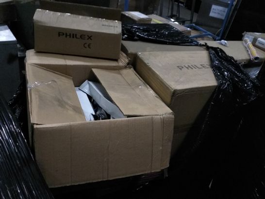 PALLET OF ASSORTED HOUSEHOLD ITEMS TO INCLUDING; SLX HDMI TO MINI HDMI ADAPTER, 2 PHONO S- VIDEO