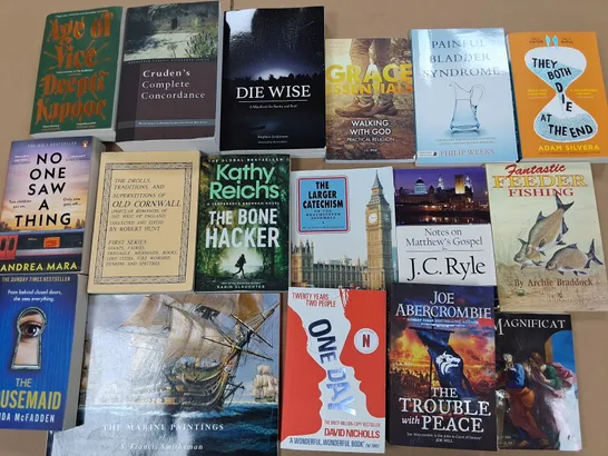 LARGE QUANTITY OF ASSORTED BOOKS TO INCLUDE SHADOW STITCH, MARCUS AURELIUS MEDITATIONS AND THE MINISTRY MEDICAL