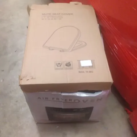 PALLET OF ASSORTED ITEMS INCLUDING AIR FRYER, TOILET SEAT, DECK CHAIR