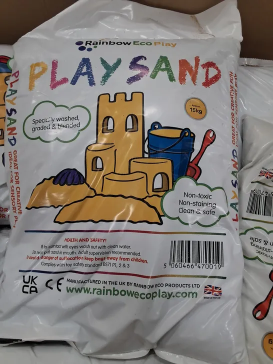 PALLET OF 15KG BAGS OF RAINBOW ECO PLAY SAND