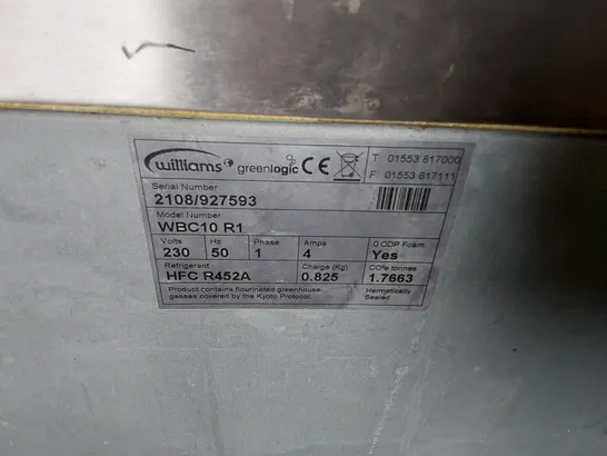 WILLIAMS WBC10 R1 REACH-IN BLAST CHILLER STAINLESS STEEL WBC10 R1