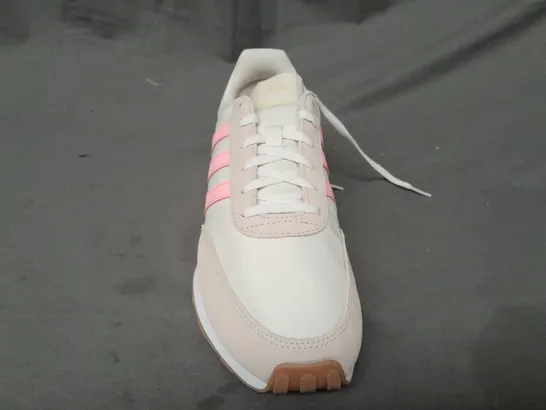 BOXED PAIR OF ADIDAS RUN 60S 3.0 SHOES IN BEIGE/PINK UK SIZE 7