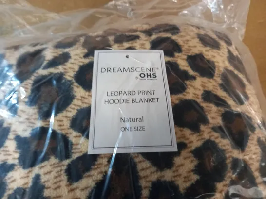 BAGGED DREAMSCENE LEOPARD PRINT HOODIE BLANKET - ONE SIZE