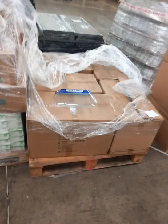 PALLET OF FIVE BOXES OF APPROXIMATELY 200(TOTAL 1000) UNISURGE FACE SHIELDS 33 X 22CM WITH HEADBANDS