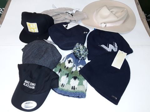 LOT OF 9 ASSORTED HATS TO INCLUDE MICHAEL KORS BEANIE AND SPURS FC FLAT CAP