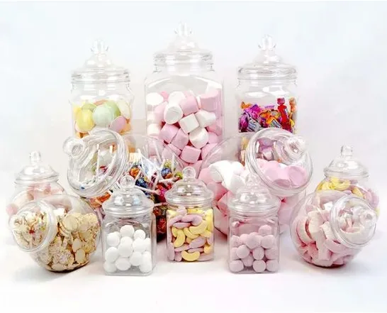 BOXED ASSORTED SWEET TABLE 12 PIECES STORAGE JAR SET (1 BOX)