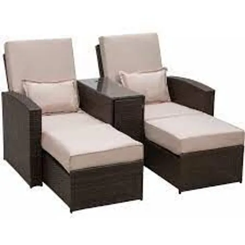 BOXED GRADE 1 CORAL BAY MULTI FUNCTIONAL SUN LOUNGER SOFA - 2 BOXES