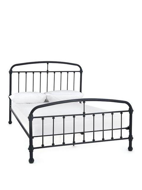 BOXED GRADE 1 BRIGHTON GREY METAL SMALL DOUBLE BED FRAME (2 BOXES)