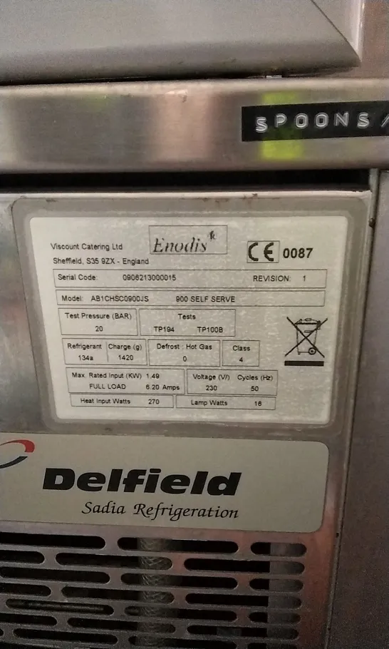 DELFIELD AB1CHSC0900JS SELF SERVE DISPLAY FRIDGE 