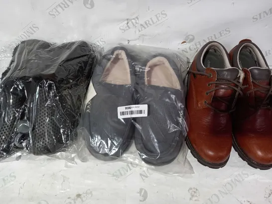 BOX OF APPROXIMATELY 10 ASSORTED PAIRS OF SHOES AND FOOTWEAR ITEMS IN VARIOUS STYLES AND SIZES TO INCLUDE BRASHER, VERA COSY, SWEET WALK, ETC